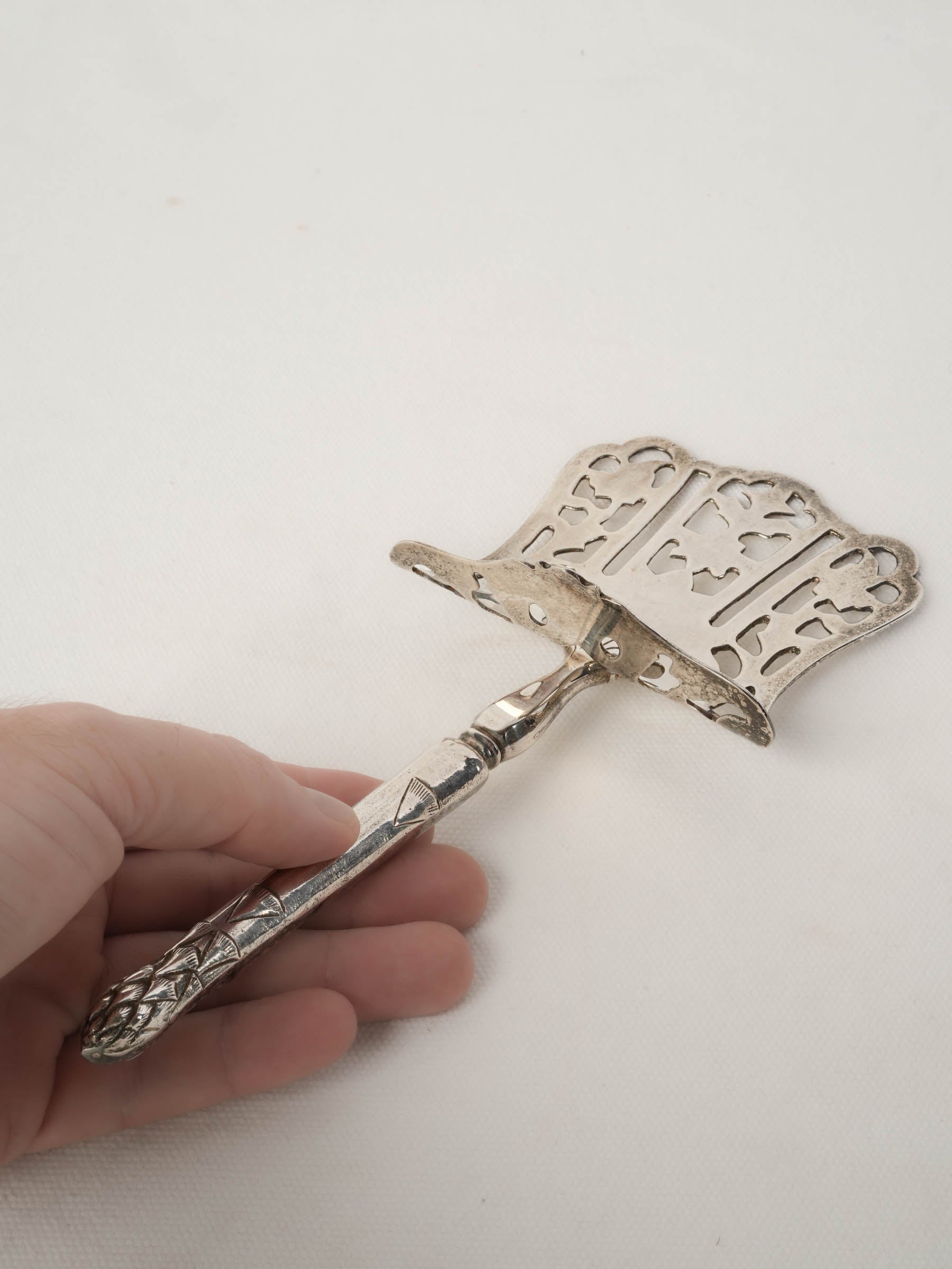 Antique French Asparagus Serving Spoon