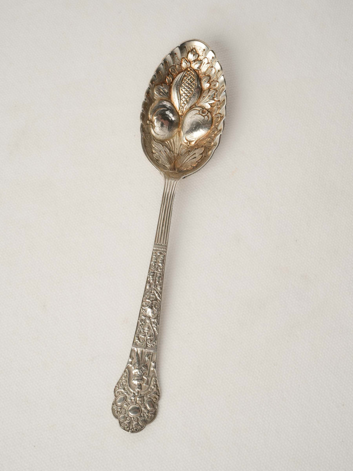 Victorian Silver-Plated Fruit Serving Spoon
