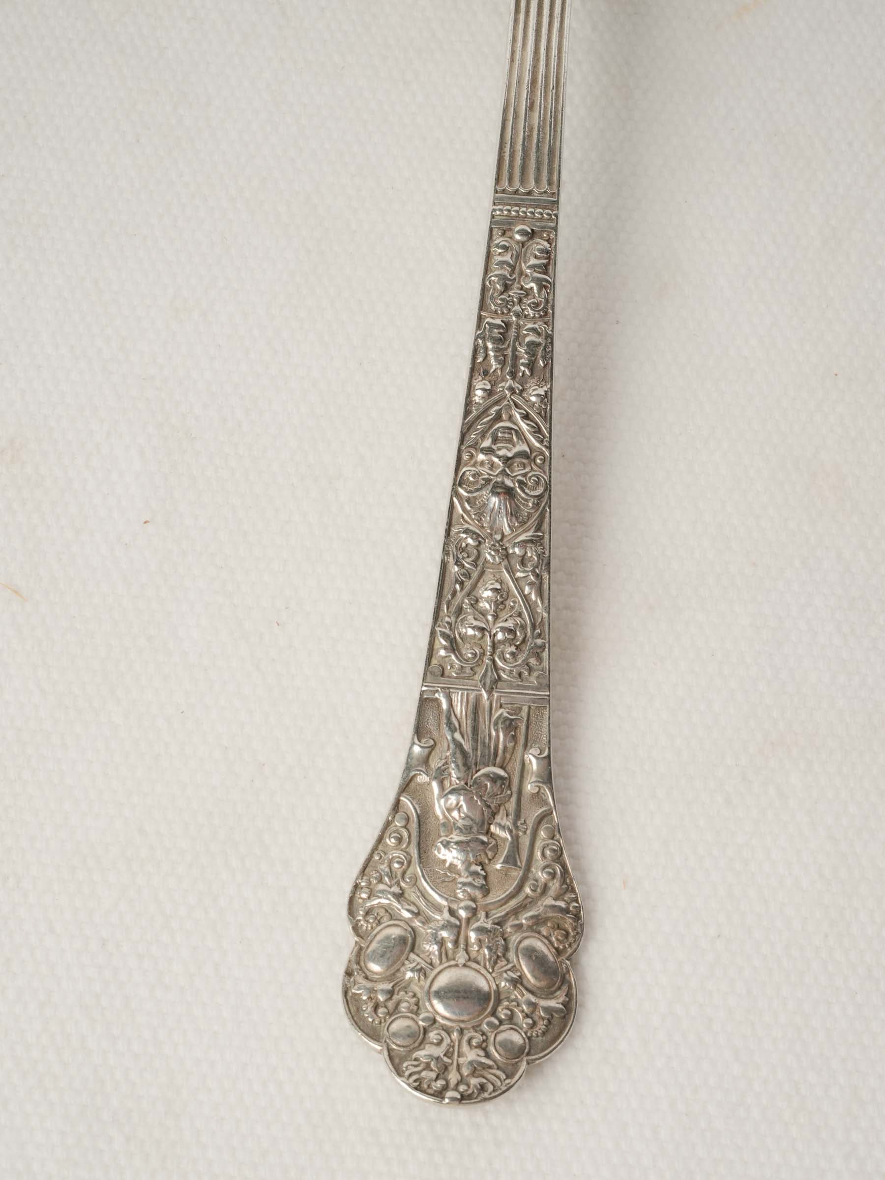 Victorian Silver-Plated Fruit Serving Spoon