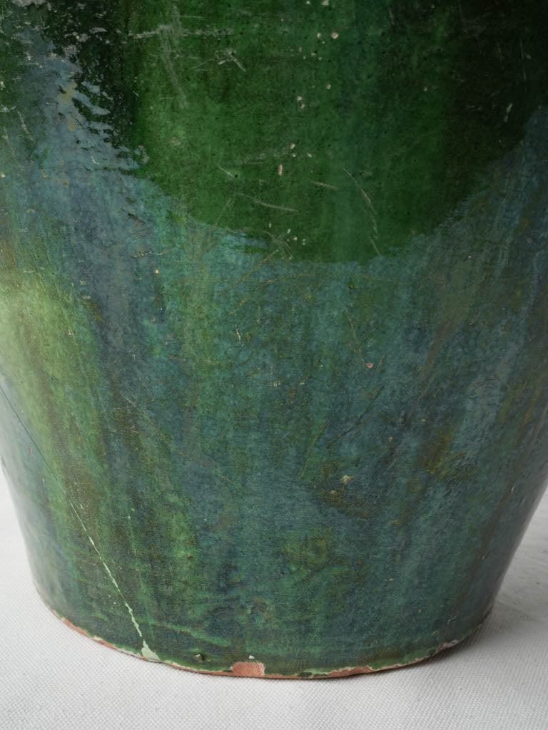 Late 19th Century French Green-Glazed Olive Jar From Tornac - 18½"