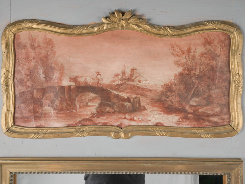 Historical Louis XV landscape bedroom mirror