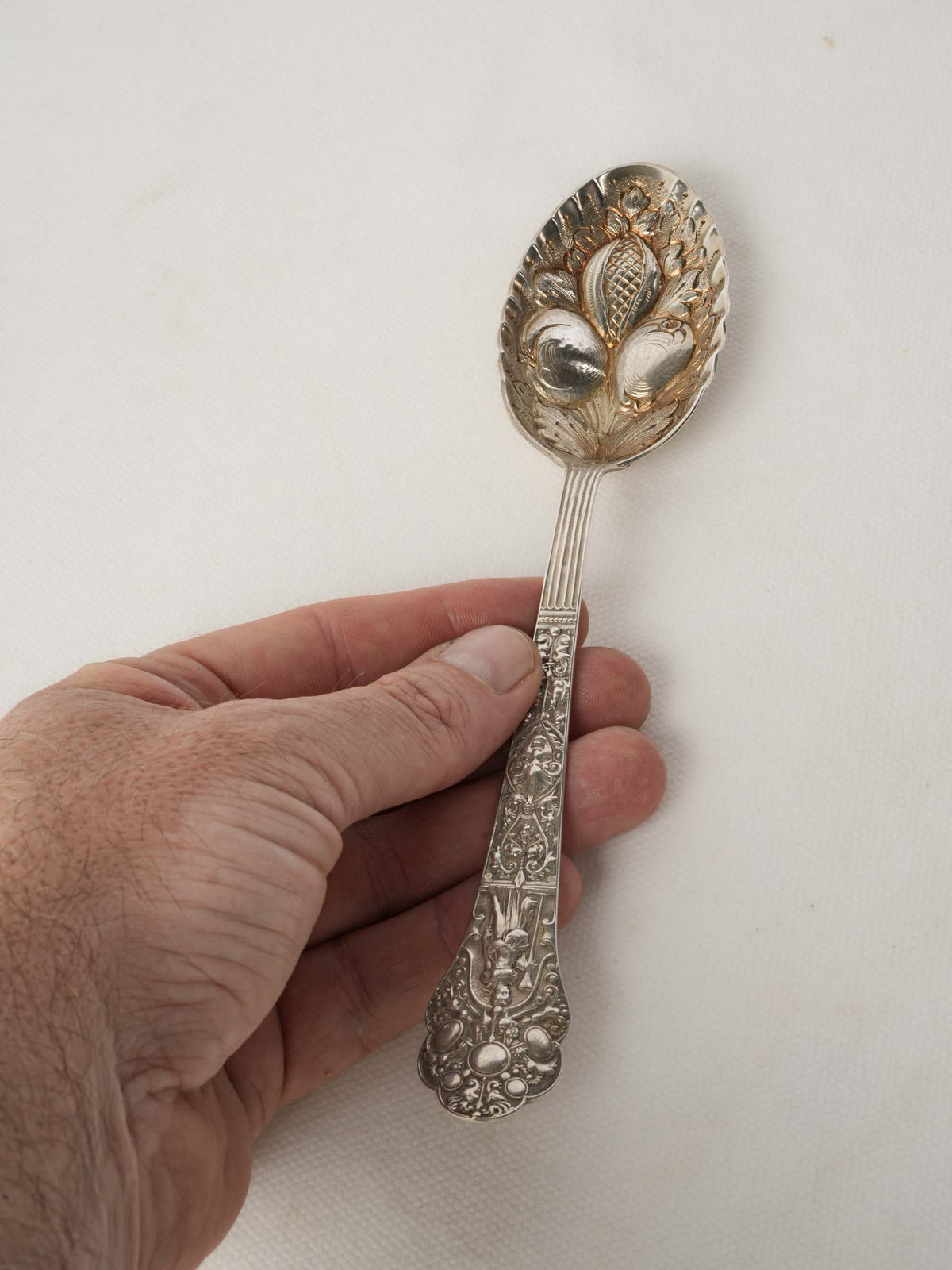 Victorian Silver-Plated Fruit Serving Spoon