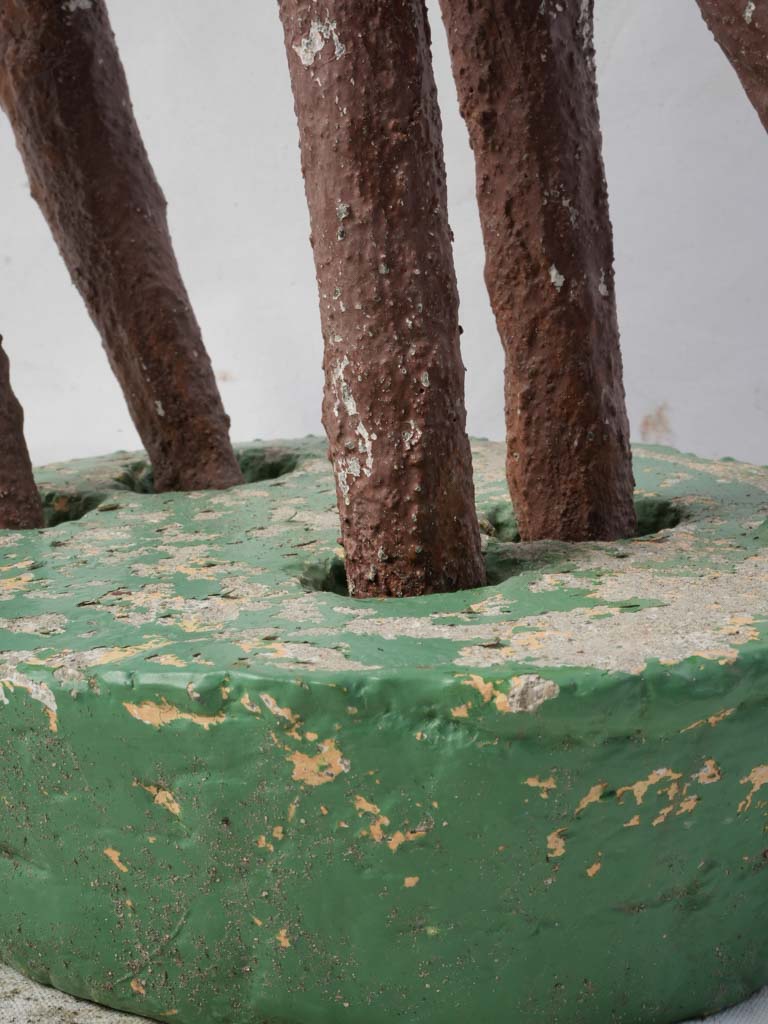 Patina-finished fawn garden statue