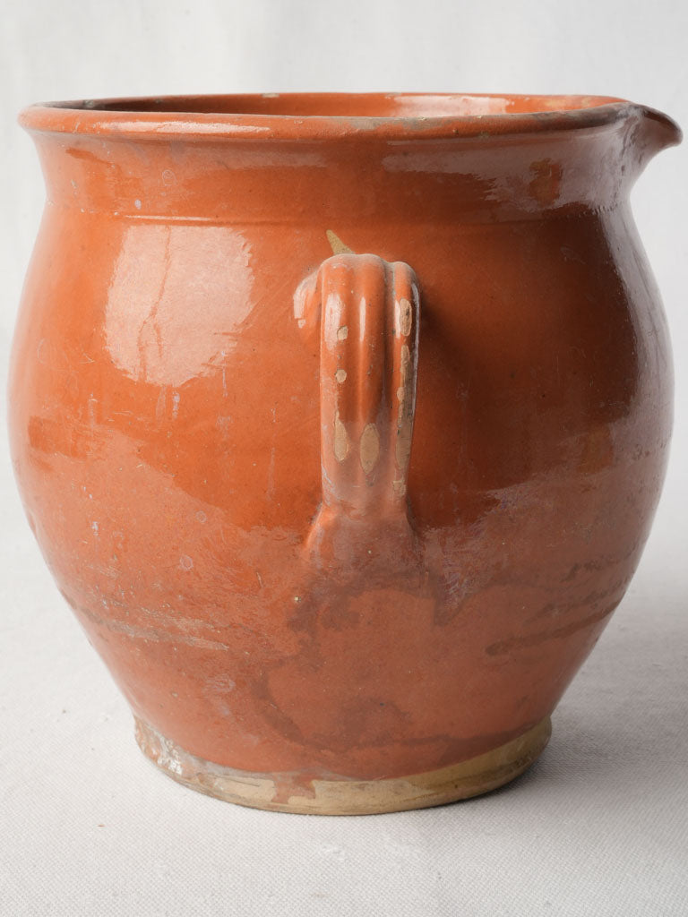 Amber glazed earthenware pot