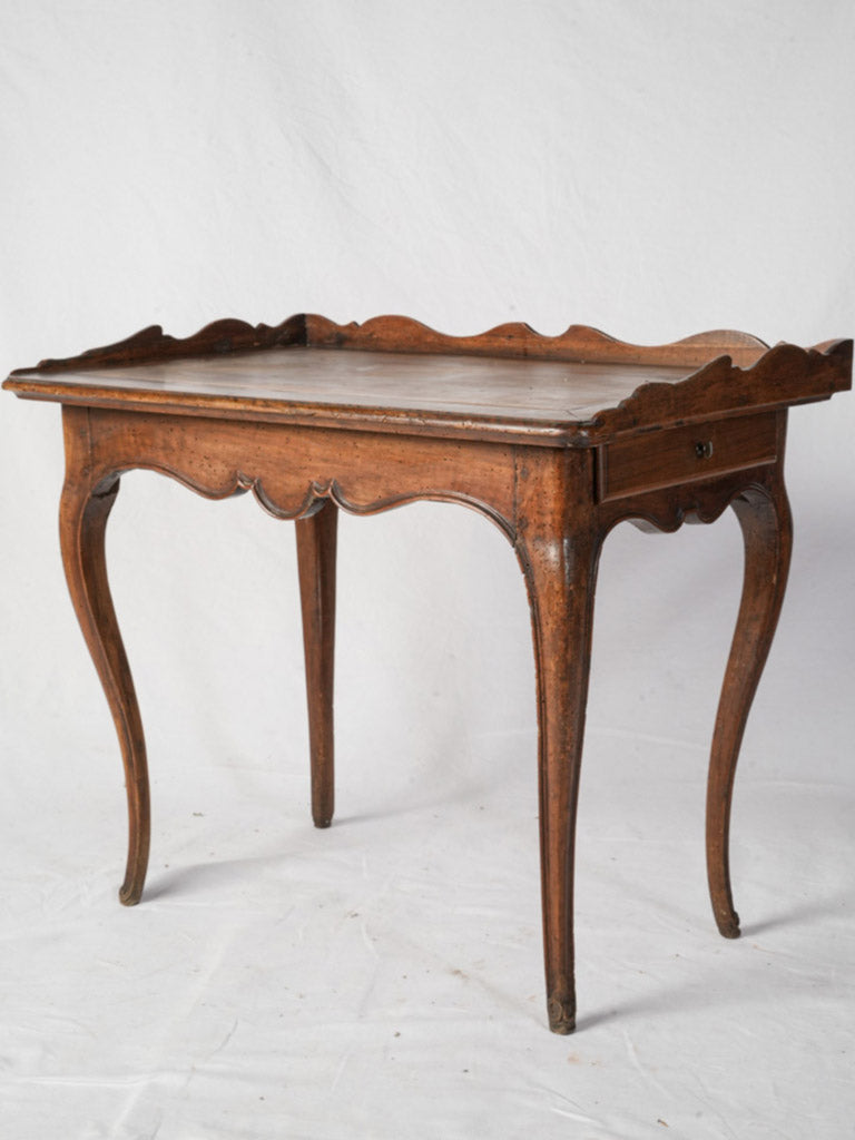 Graceful 18th Century Louis XV Walnut Writing Table w/ Two Side Drawers - 35½" x 24"