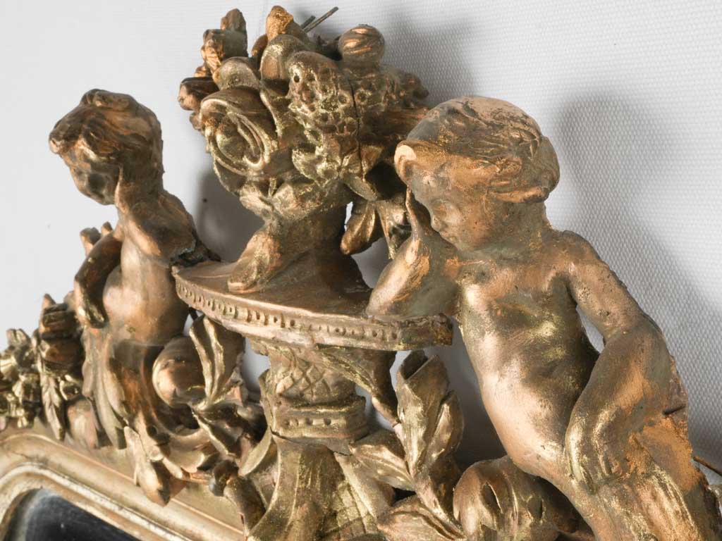 Silver-gold patina Louis Philippe mirror