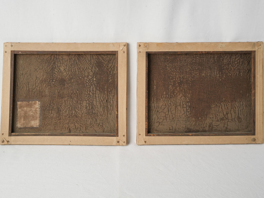 Pair of Late 19th-Century French Oils on Canvas of Working Horses - 13" x 16¼"