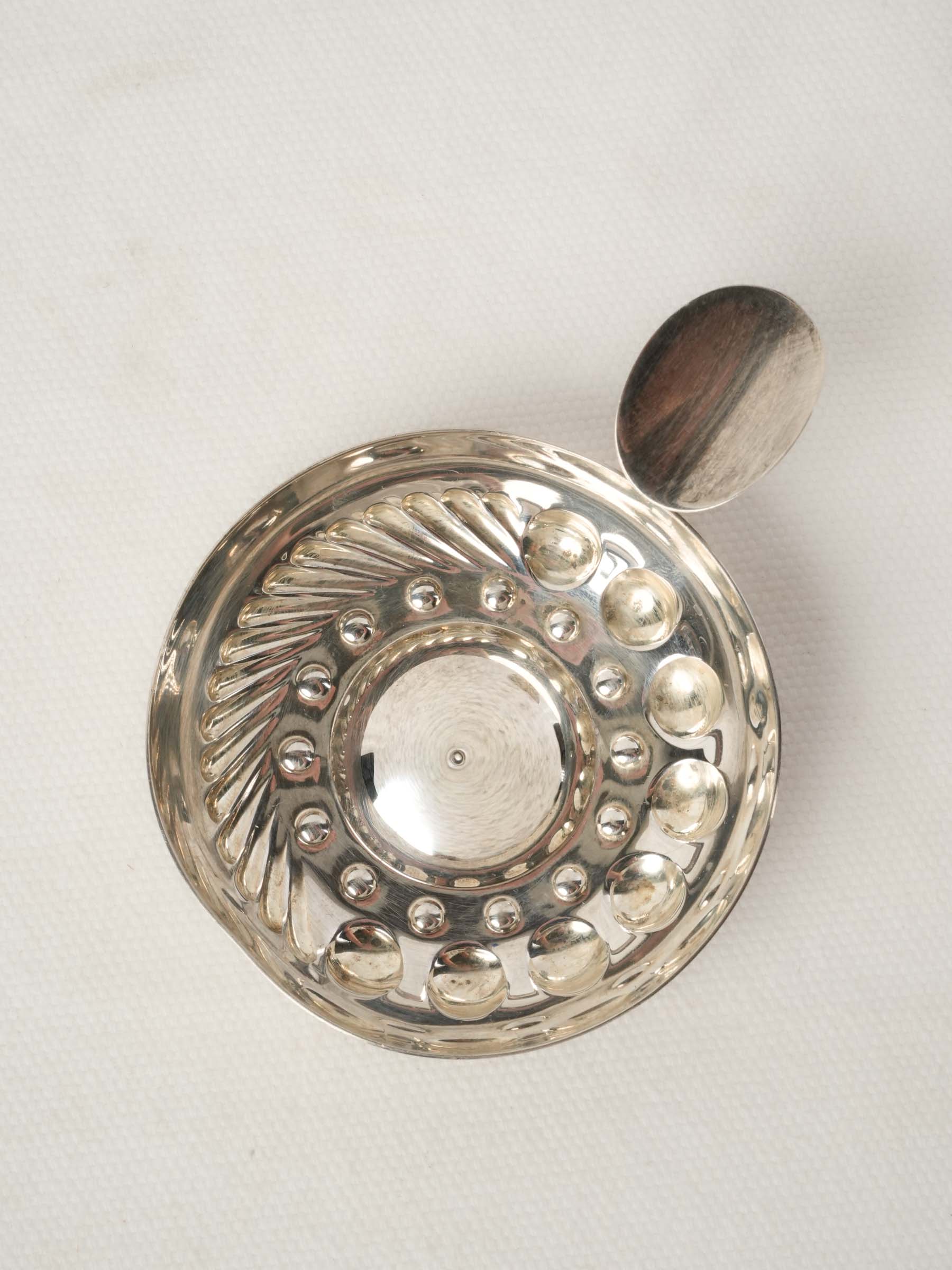 Antique French Sommelier's Tastevin - Silver Plate