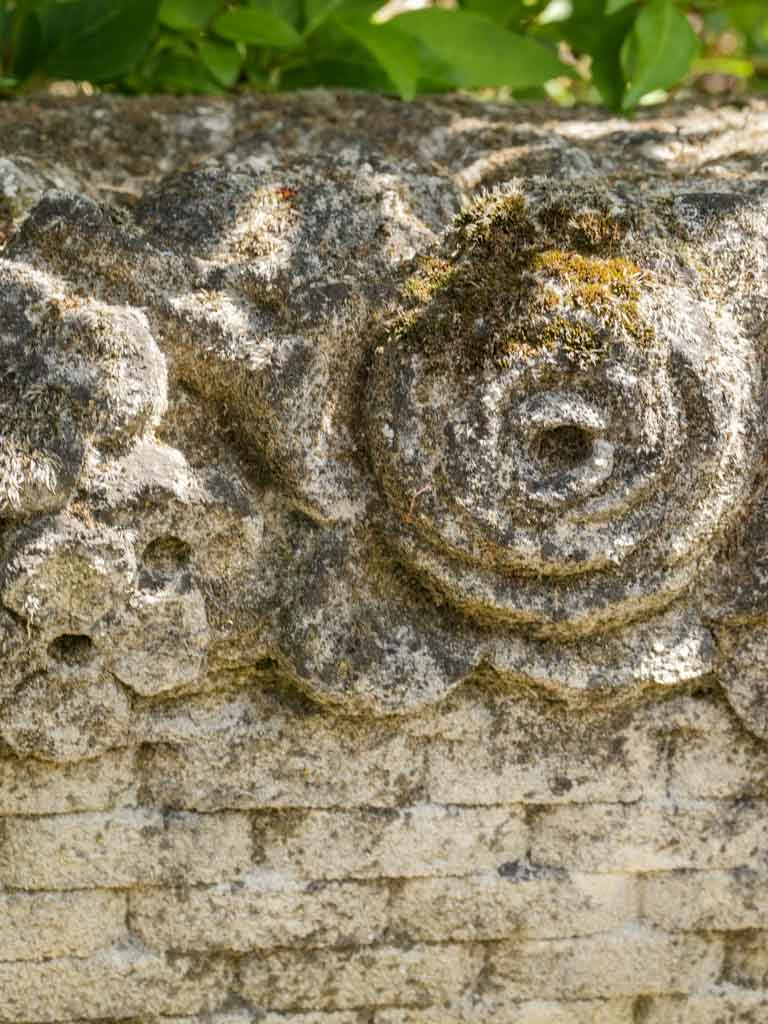 Weathered, vintage fruit and flower sculpture