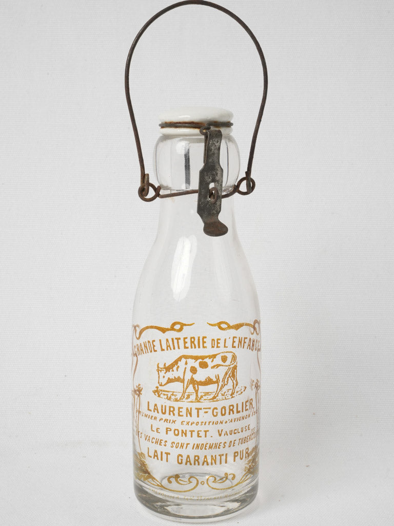 Charming antique French glass milk bottle