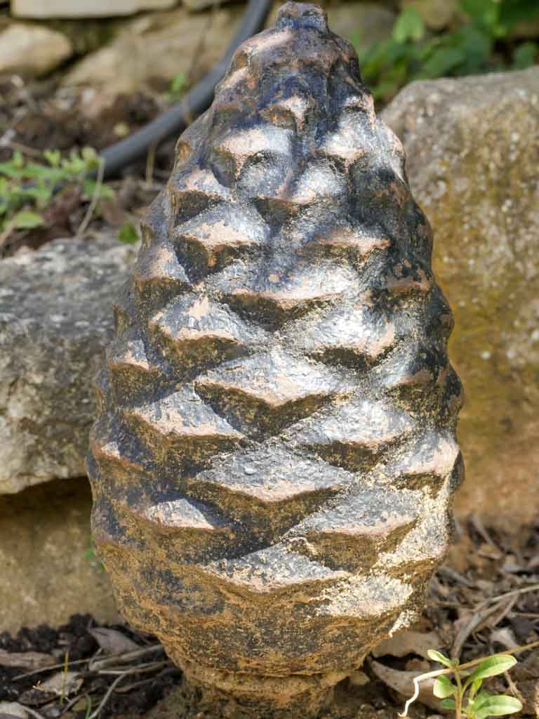 Weathered Provencal antique pinecone ornament