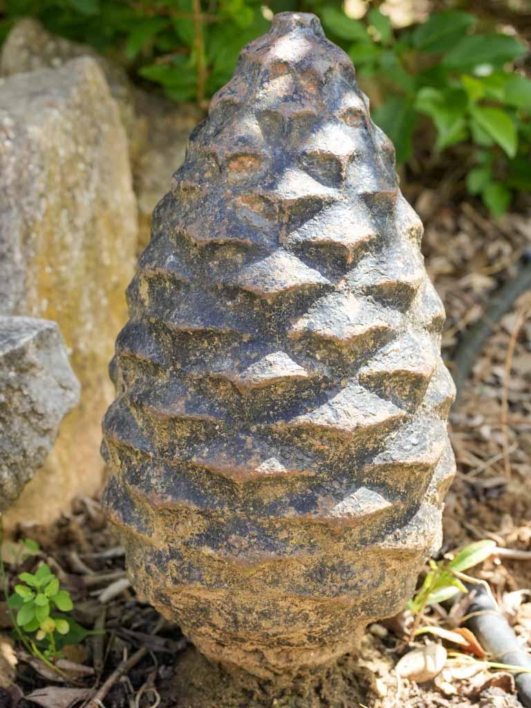 Rustic outdoor pinecone metal decor