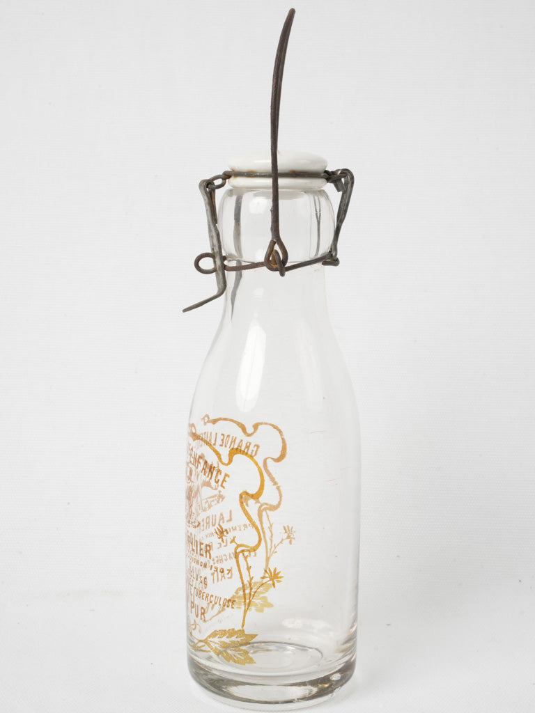 Vintage Le Pontet Vaucluse glass milk bottle