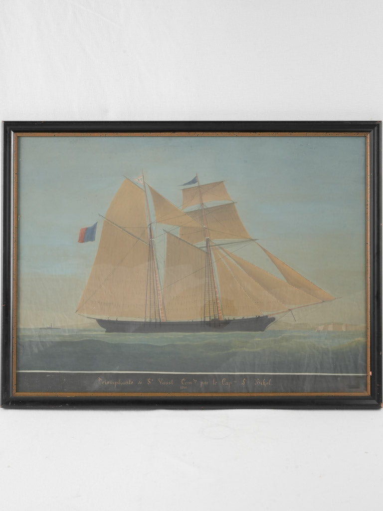 19th-century French detailed maritime portrait