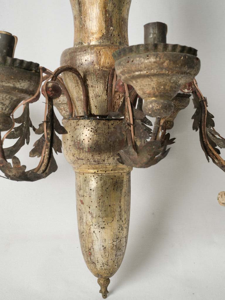 Italian Tole Acanthus Leaves Chandelier