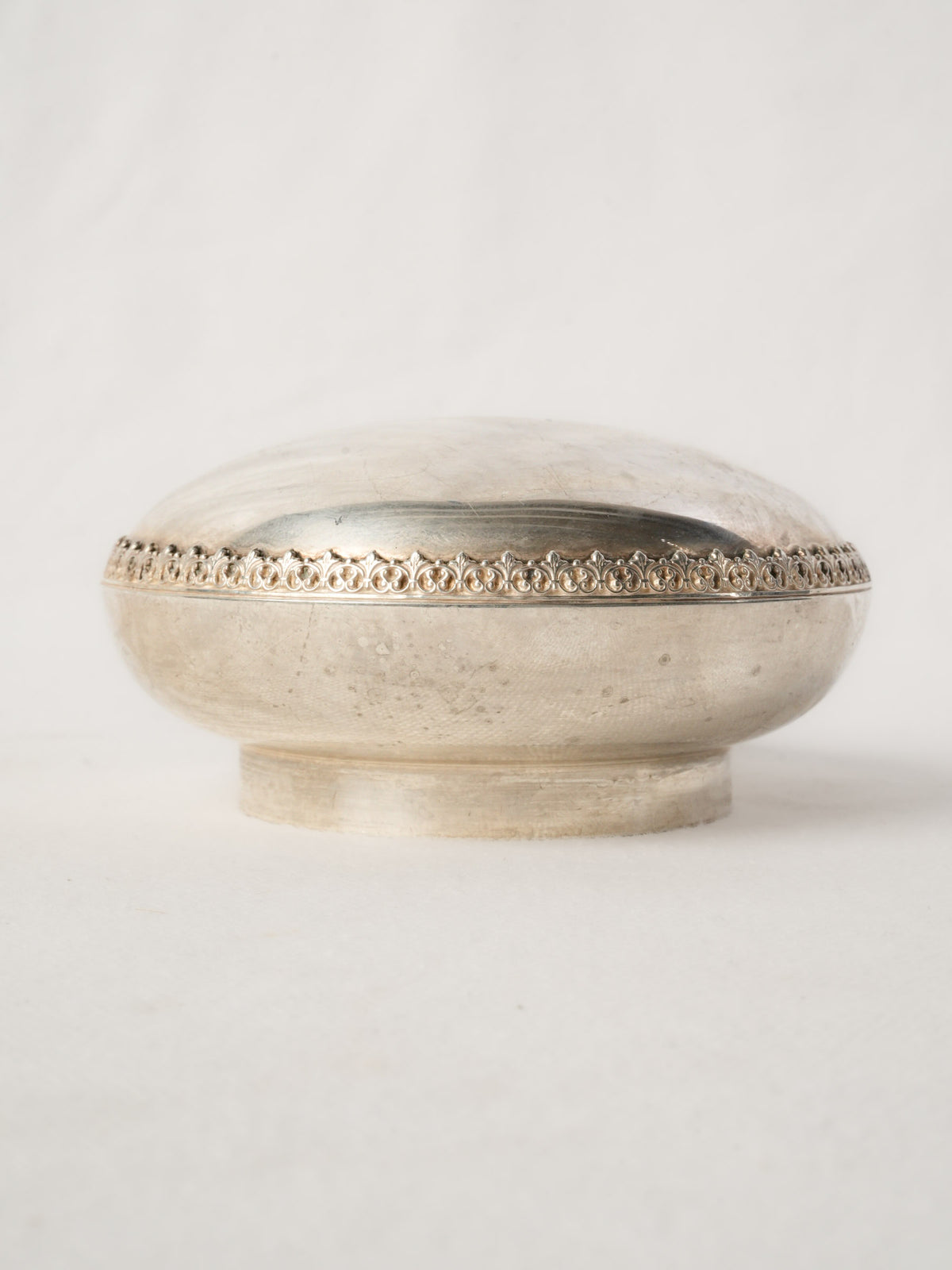 Round Antique French Silver Bowl / Lid