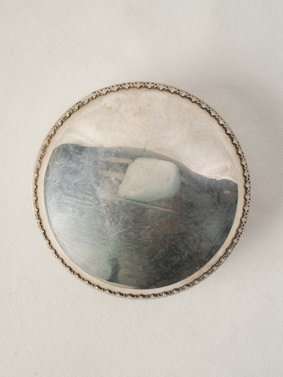 Round Antique French Silver Bowl / Lid