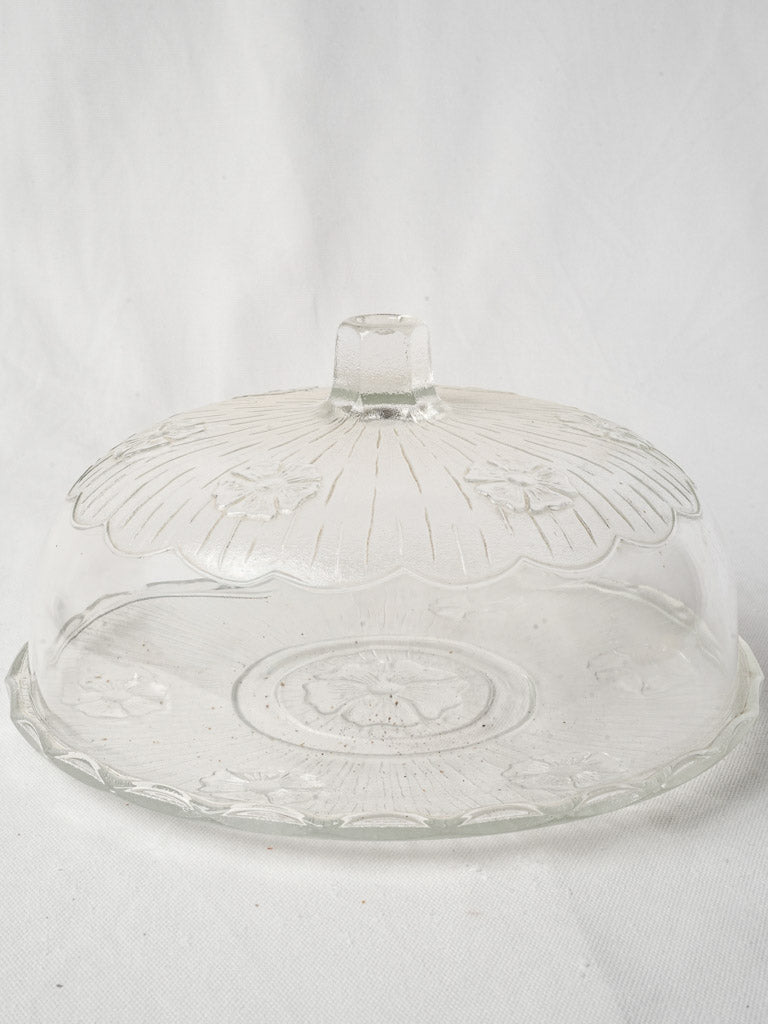 Large Vintage Pressed Glass Cheese Dome - 11¾"