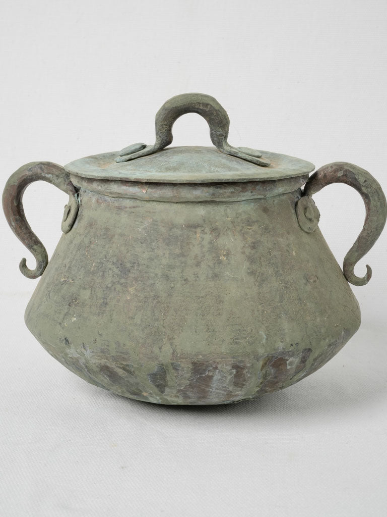 Rustic copper cauldron