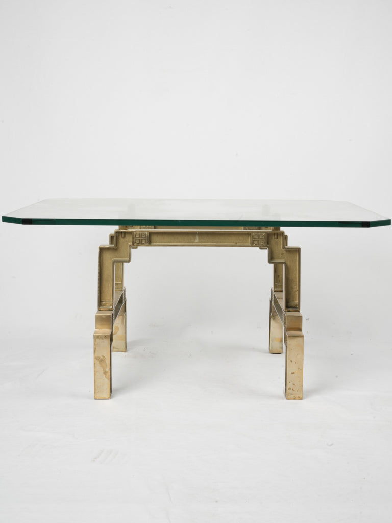 Elegant frameless glass coffee table
