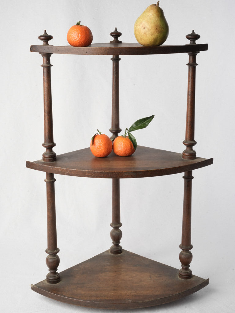 Antique elegant walnut corner shelf