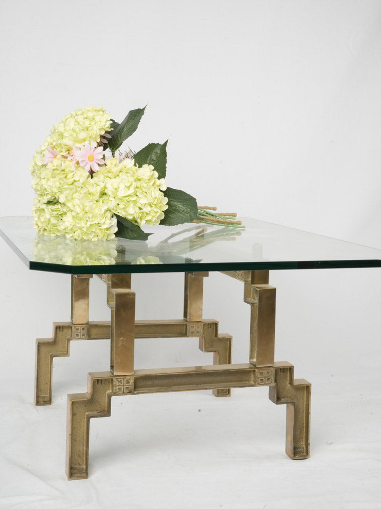 1970s designer glass coffee table