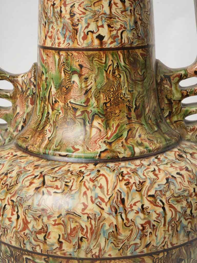 Swirling veined ceramic vase