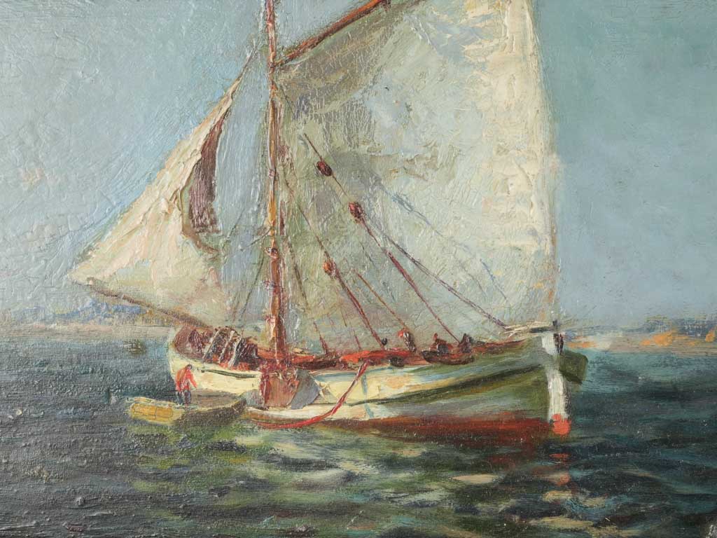 Aged nautical coastal art