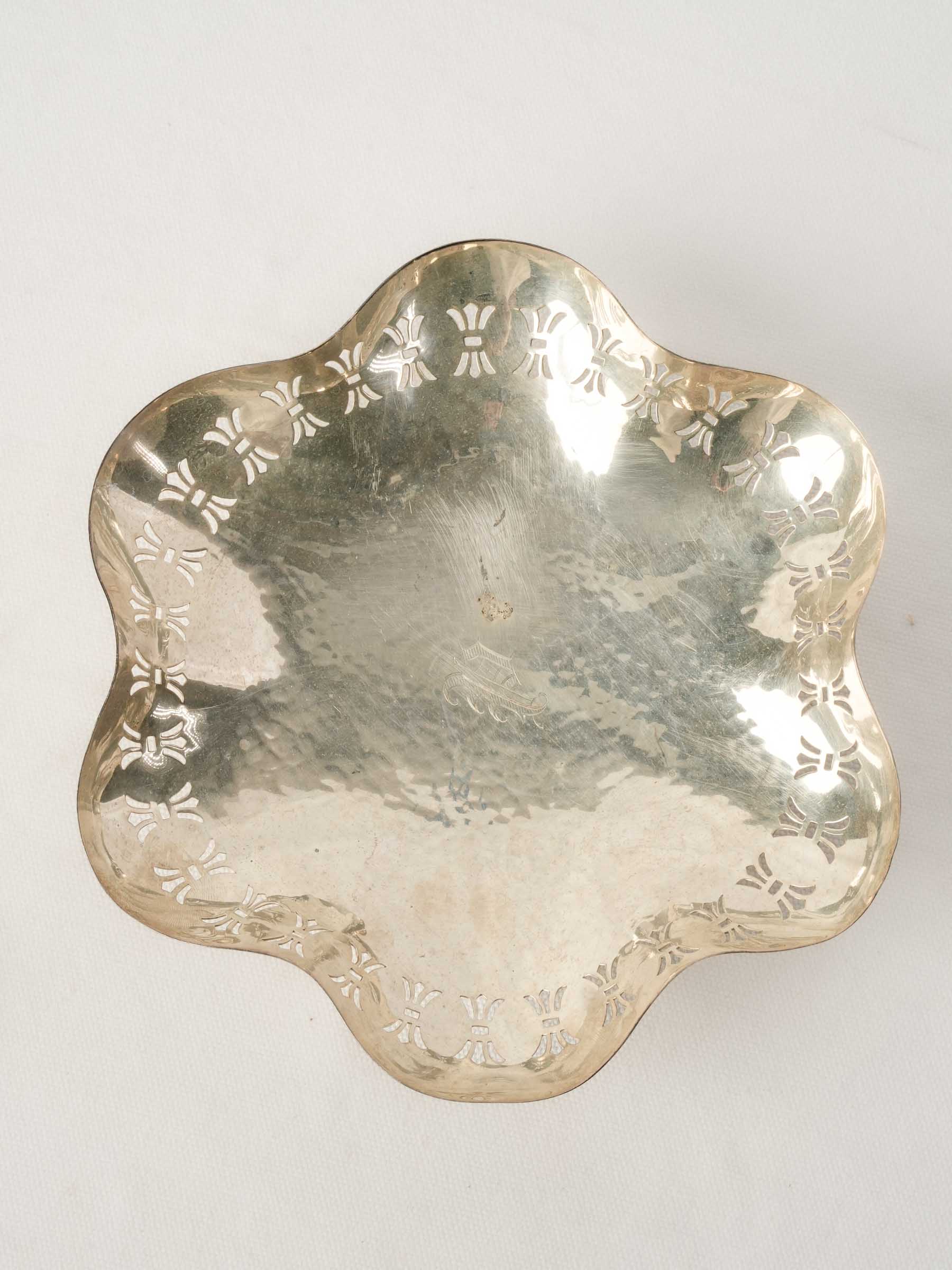 Art Deco Silver Dish with P Monogram