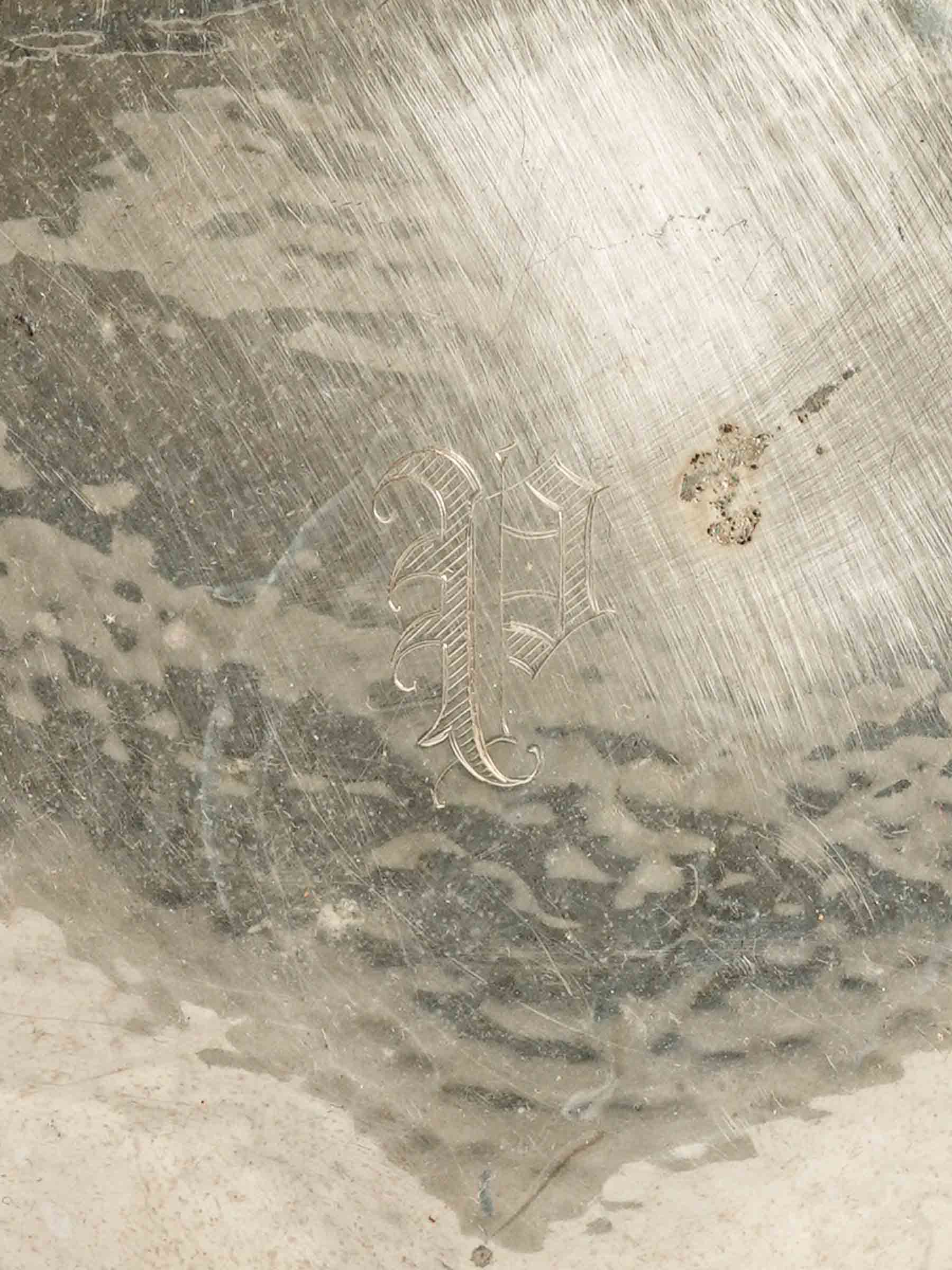 Art Deco Silver Dish with P Monogram