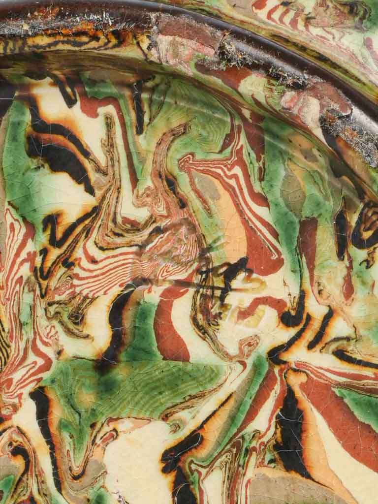 Unique marbling earthenware vase