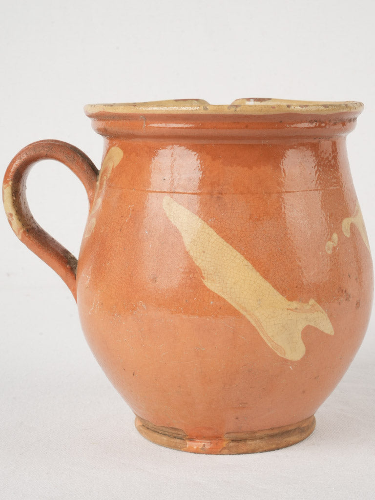Traditional glazed earthenware pitcher