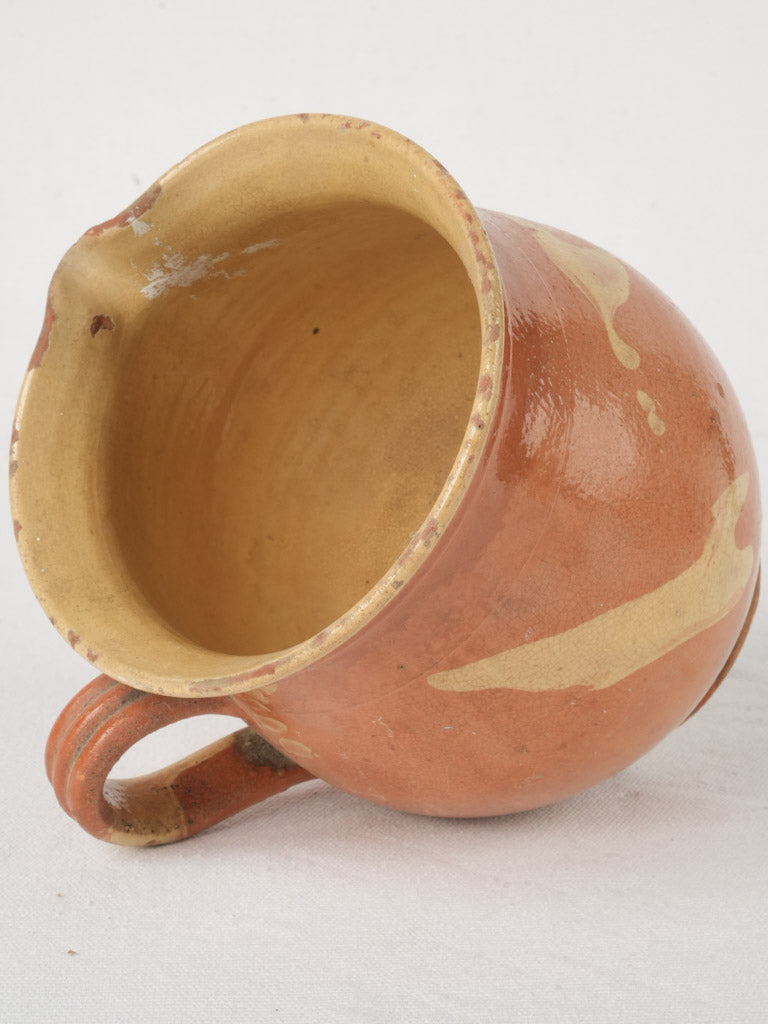 Historical maroon ocher pottery