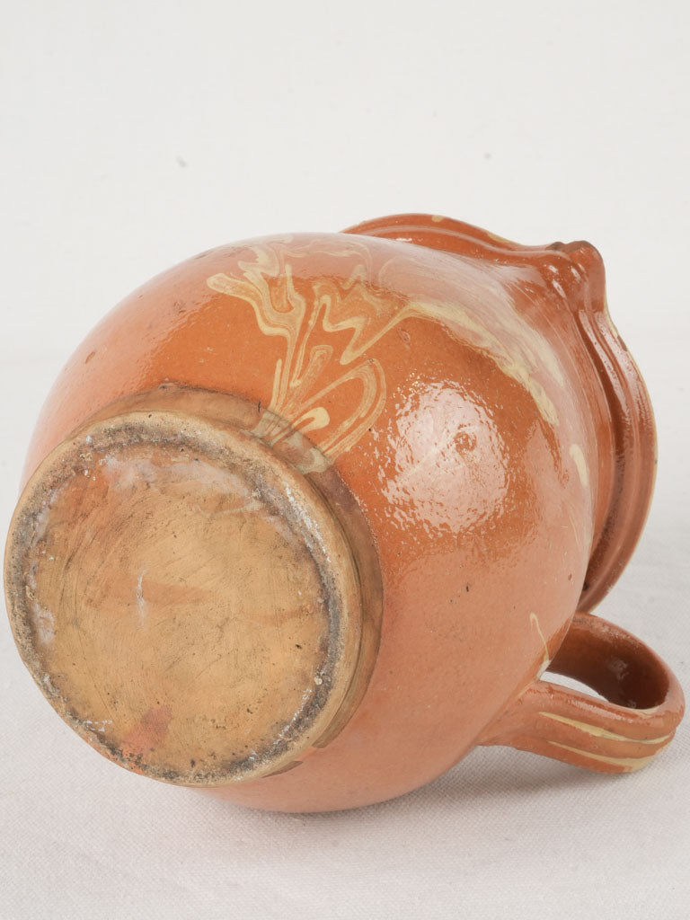 Elegant yellow jaspe glaze pitcher