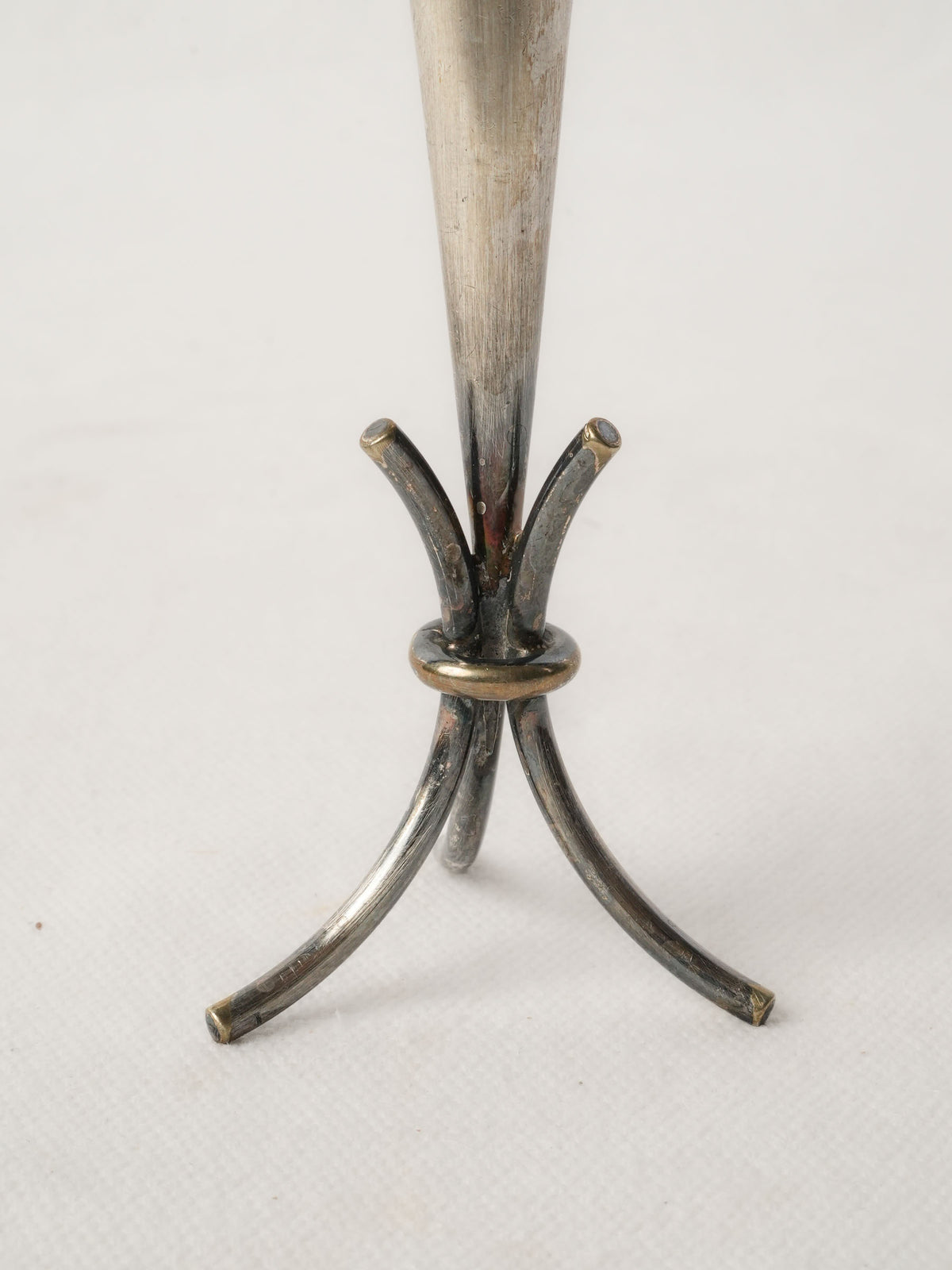 Sculptural Silver-Plate Vintage Candle Holder / Vase