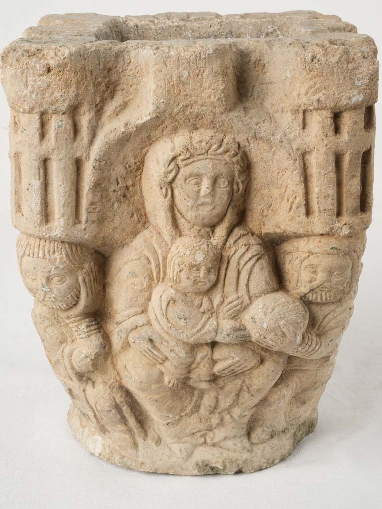 Ornate limestone cloister architectural element