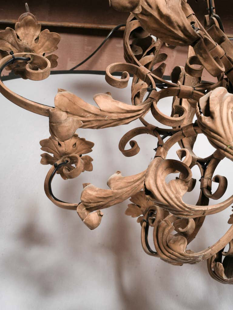 Grand 1960s French Baroque Revival Wrought Iron Chandelier - 41¼"