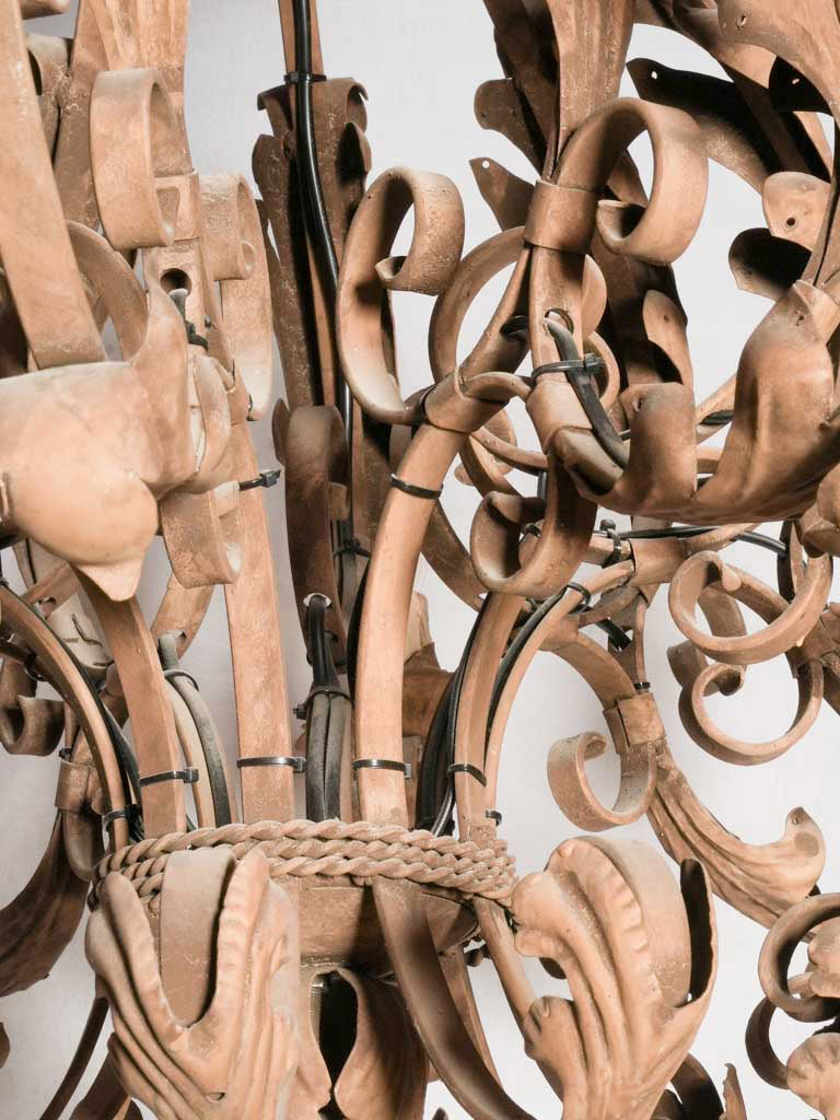 Grand 1960s French Baroque Revival Wrought Iron Chandelier - 41¼"