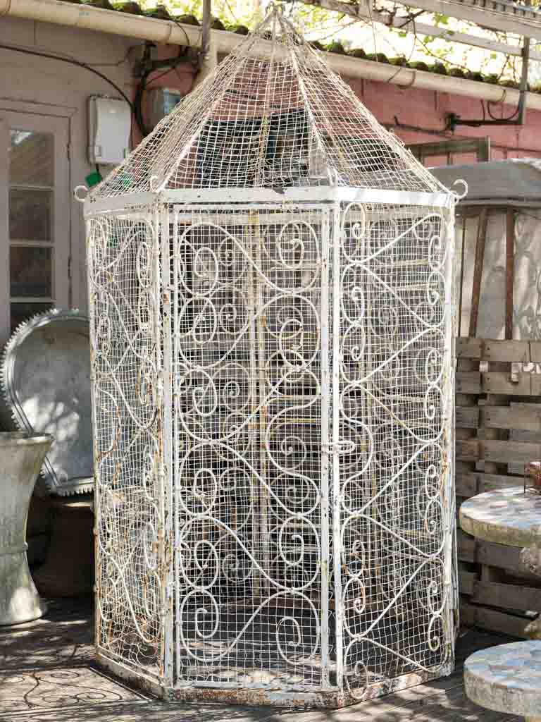 Aged patina French outdoor aviary