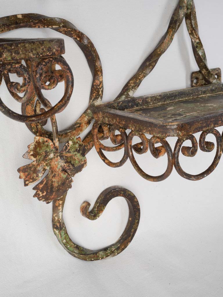 Graceful scrolls metal storage shelf