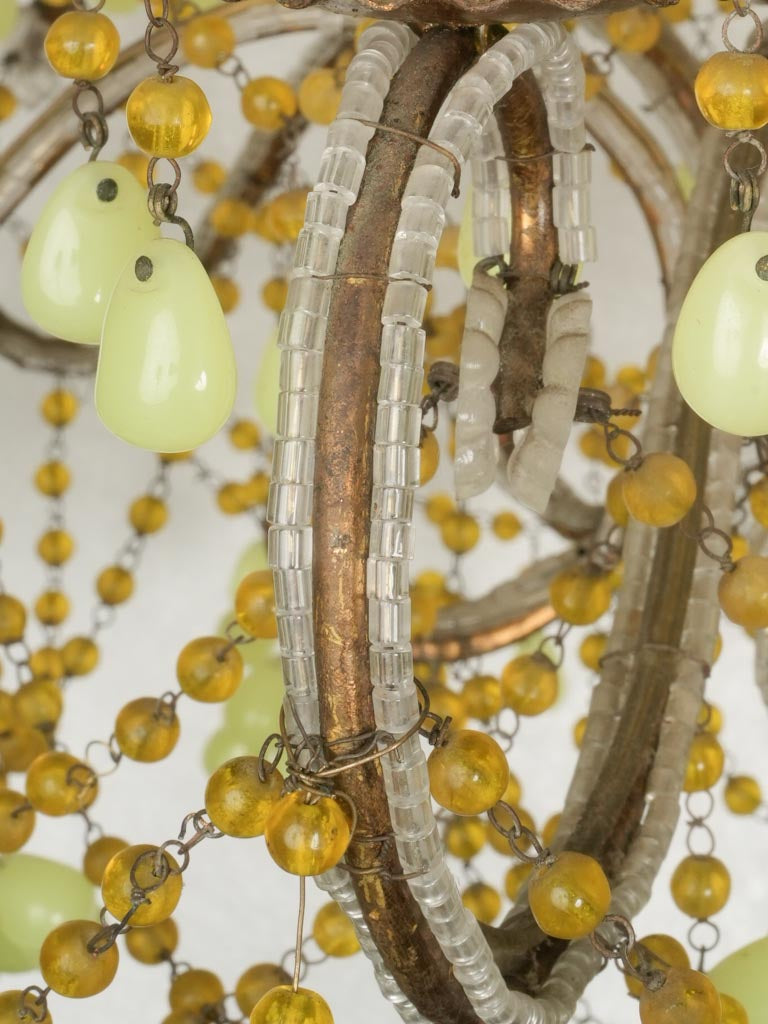 Aged Italian six-light chandelier