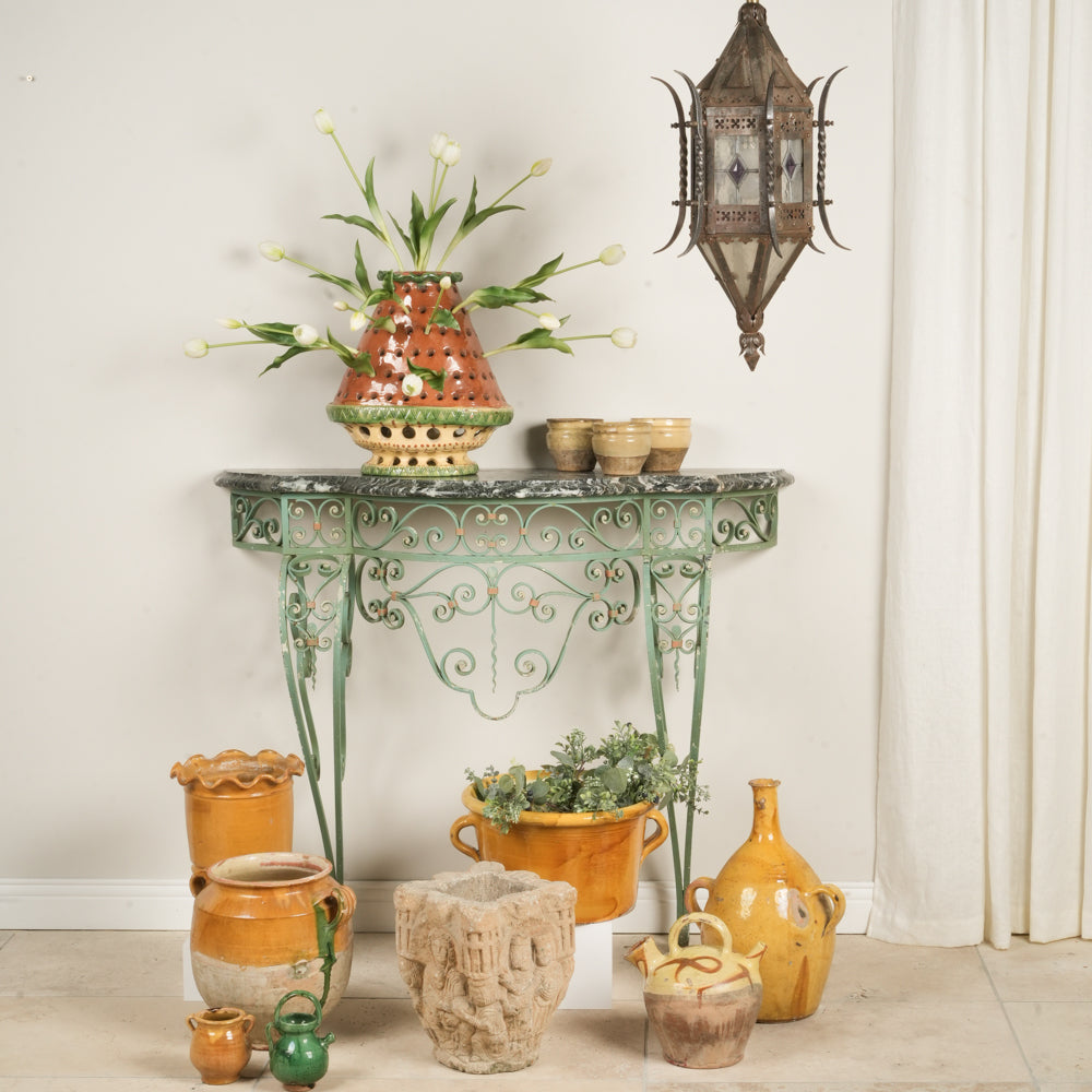 Charming antique terracotta jam pot