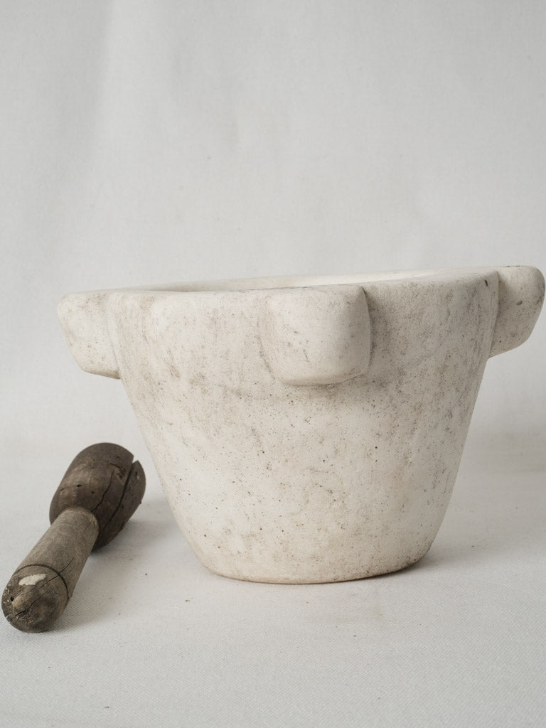 Aged polished white kitchen mortar