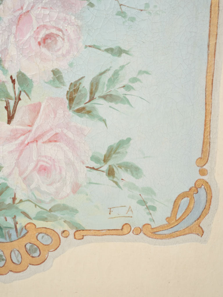 Pair of Very Large Canvas Panels w/ Floral Décor c. 1900 - 76½" x 39½"