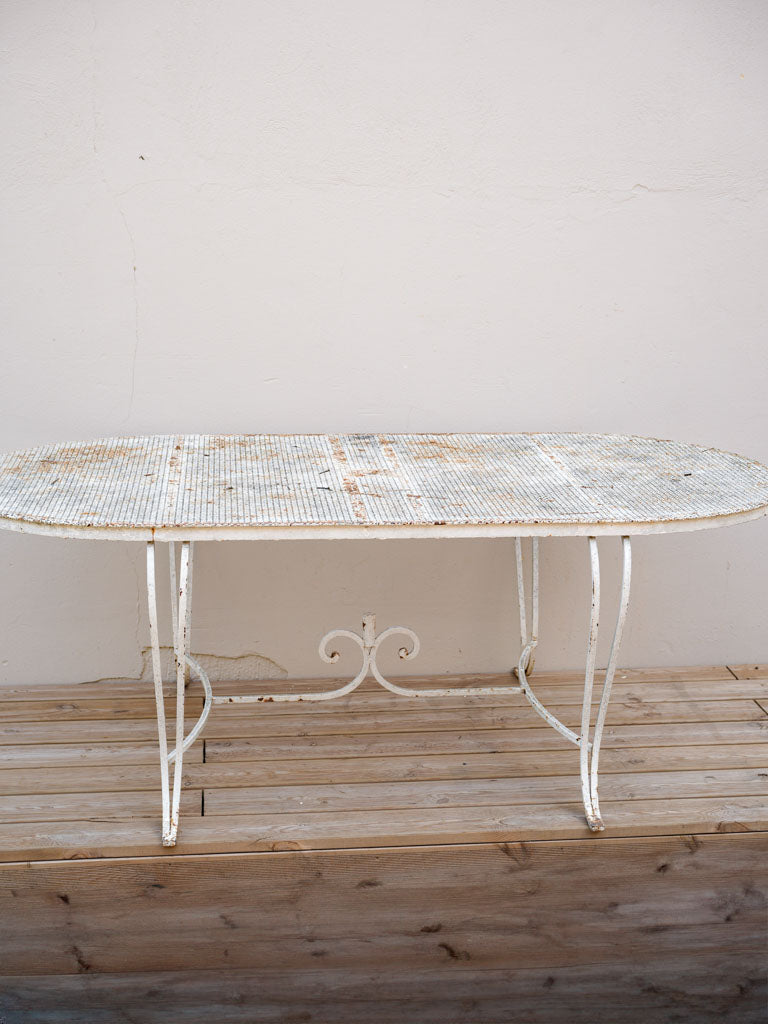 Elegant perforated metal dining table