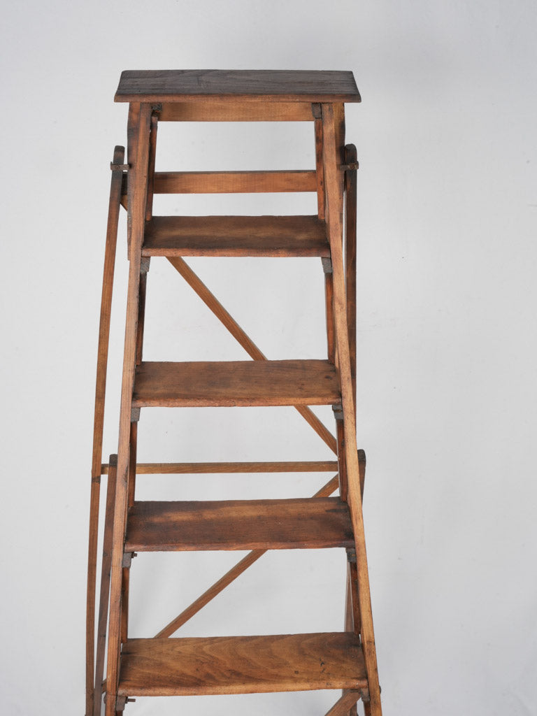 Elegant Solid Wood Library Ladder