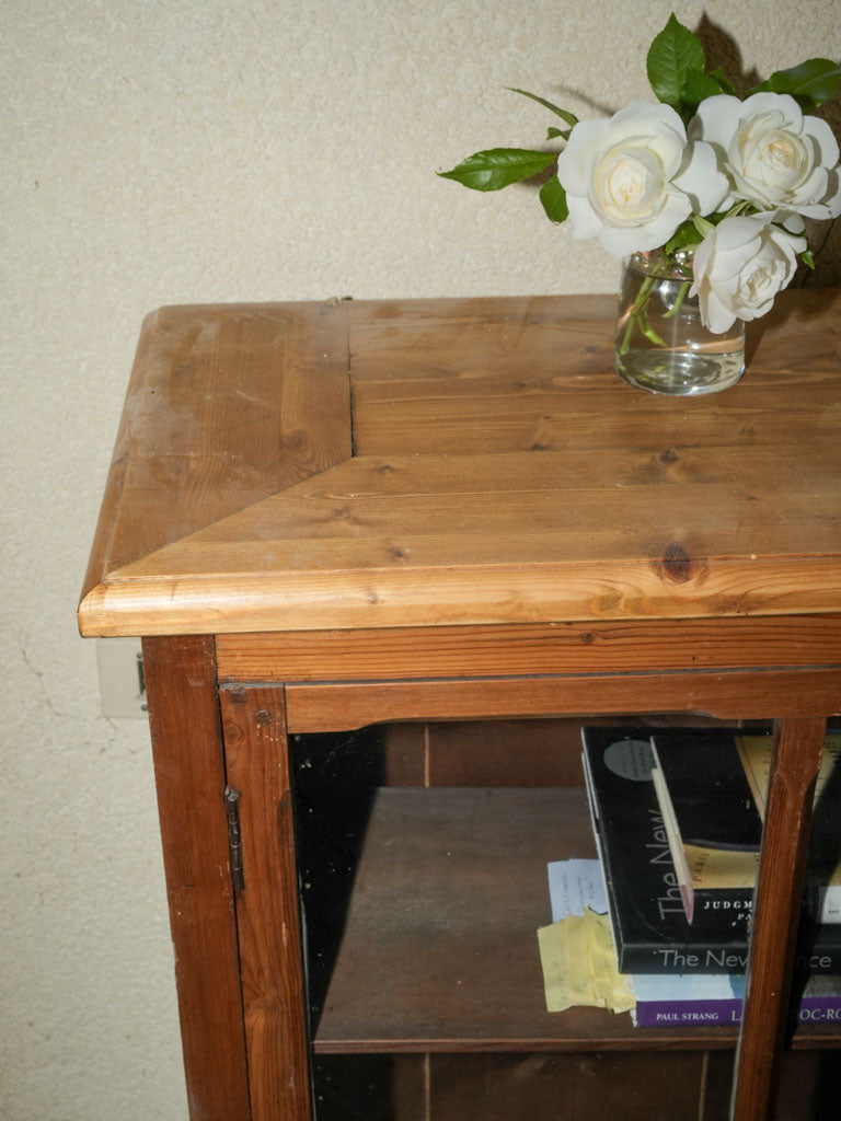 Rustic wood and glass vitrine