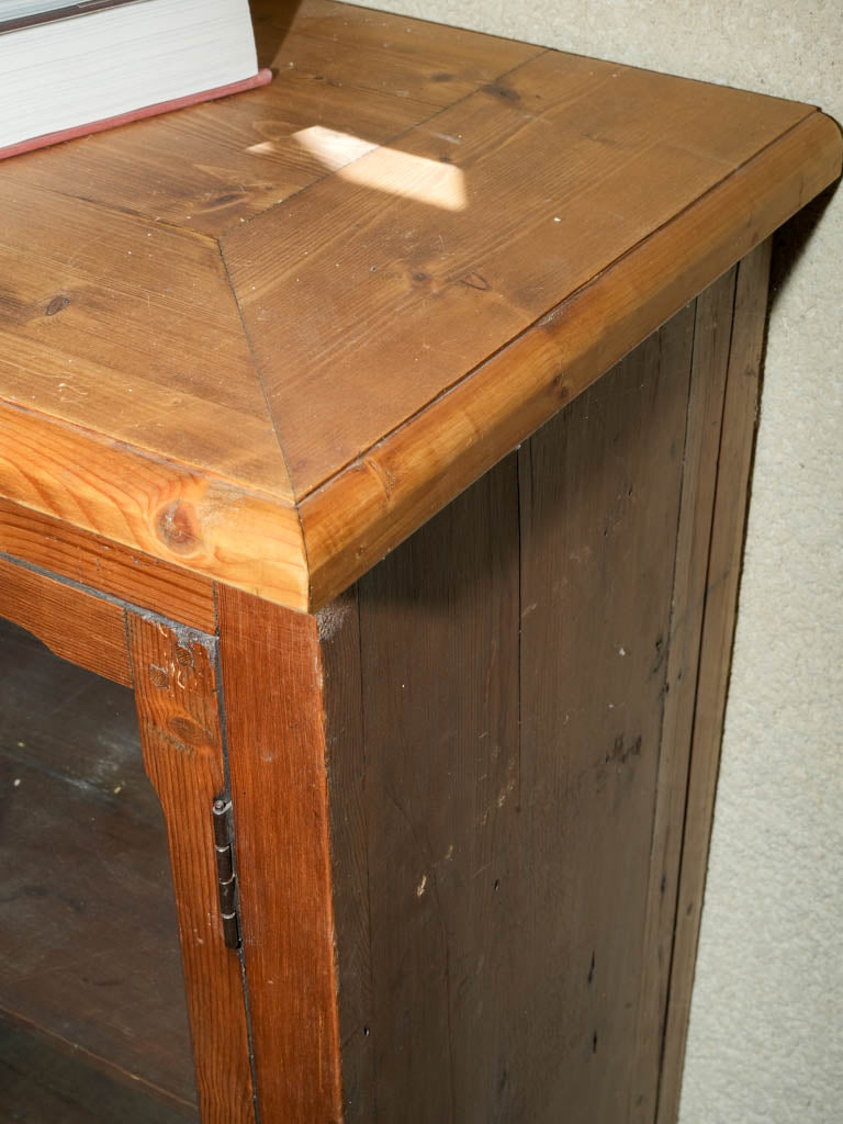 Time-worn vintage glass display case