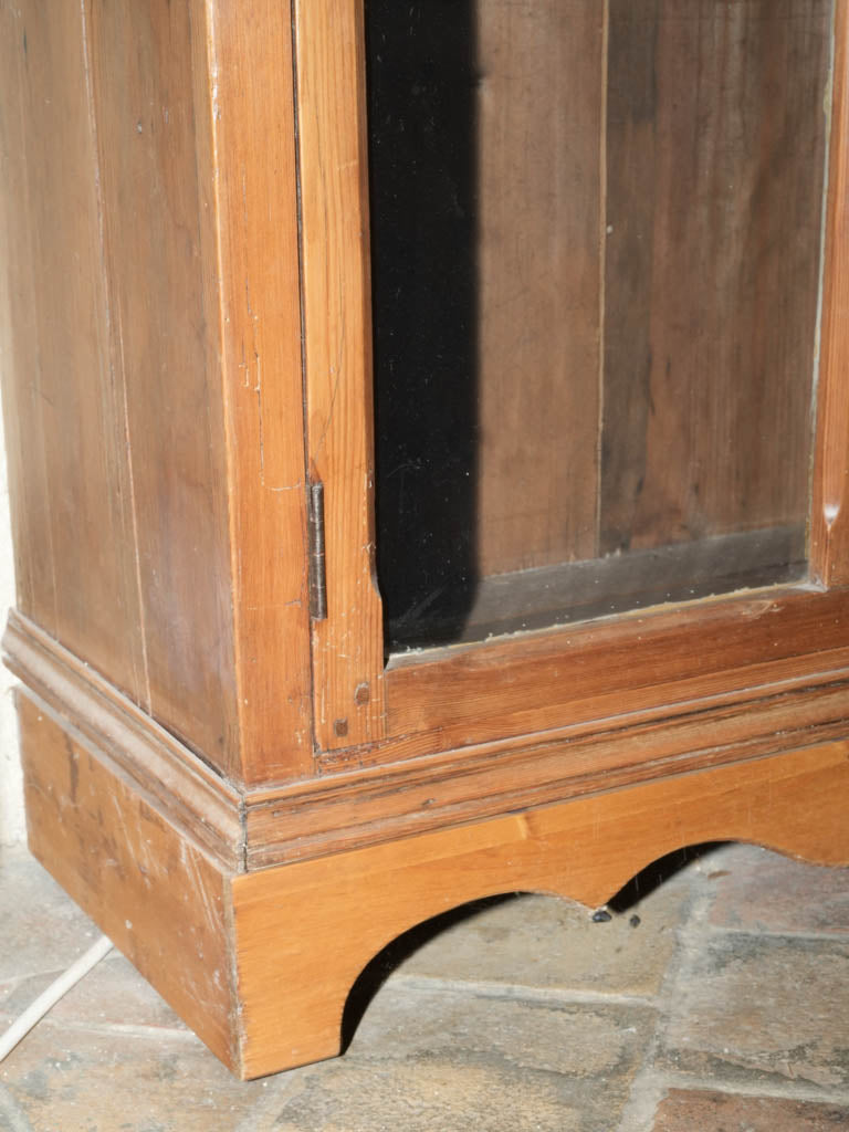 Weathered French wood and glass vitrine