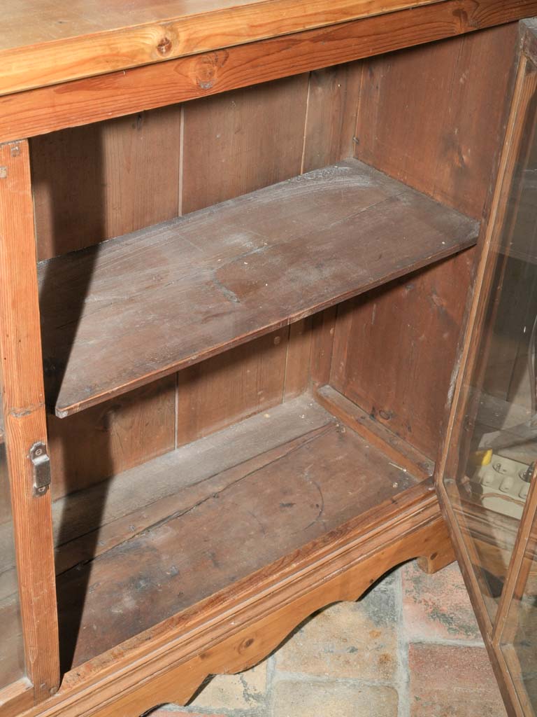 Antique glass-front storage console